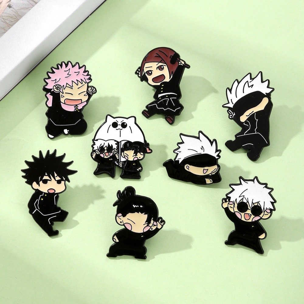 STICKU - Pin Bros JUJUTSU KAISEN Bros Tas Baju Topi Kartun Anime PIN-019