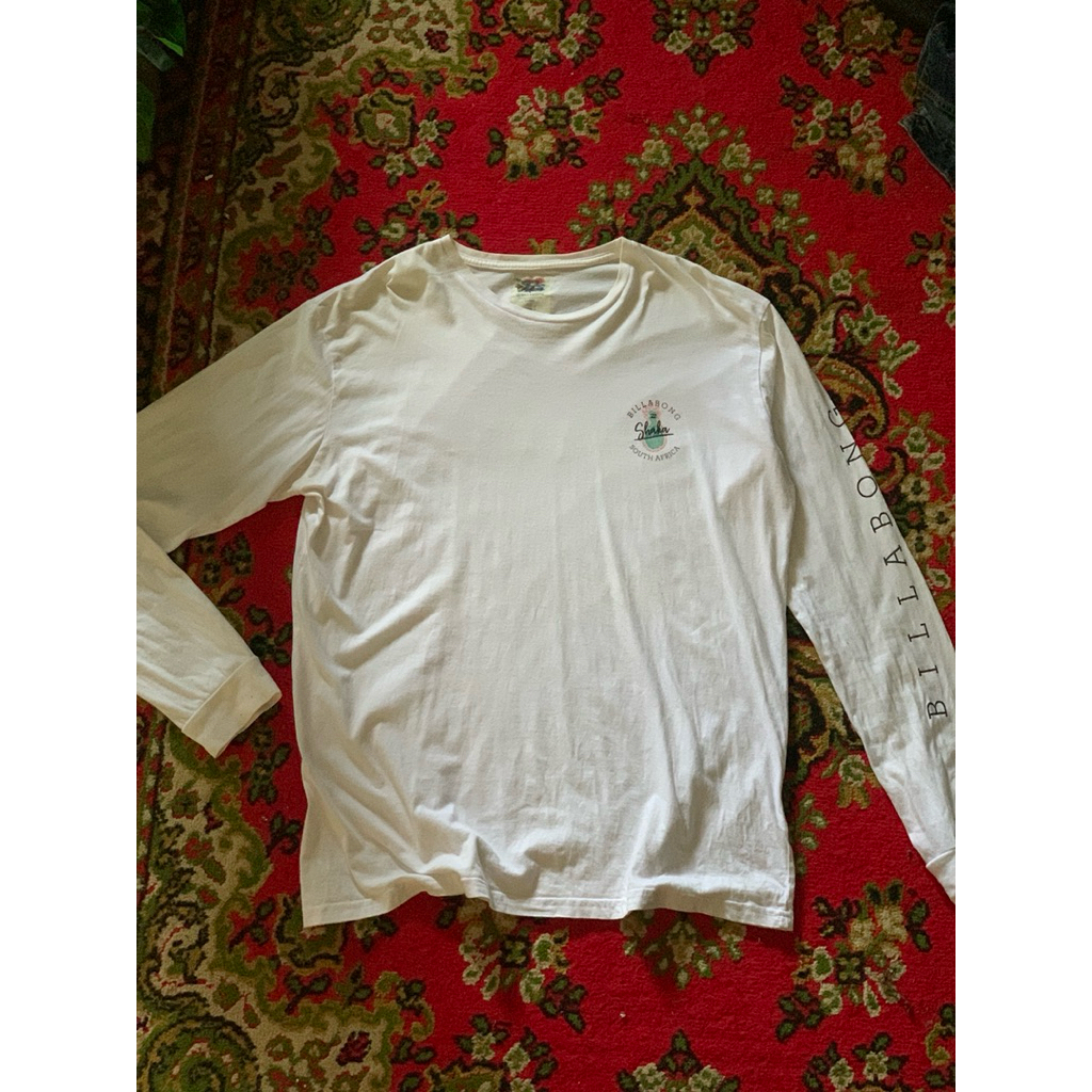 billabong kaos lengan panjang putih longsleeve