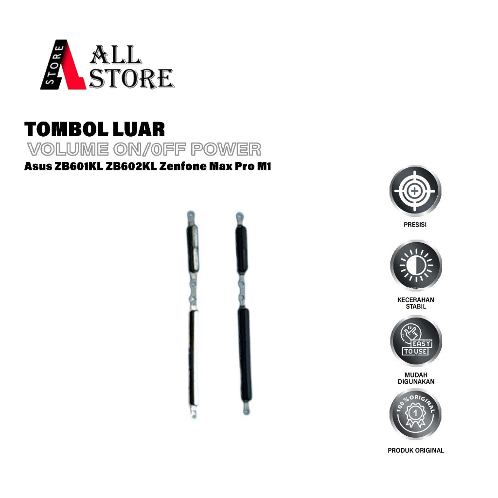 TOMBOL LUAR POWER ON/OFF VOLUME UNTUK HP ASUS ZB601KL ZB602KL Zenfone Max Pro M1 Power Volume Sparep