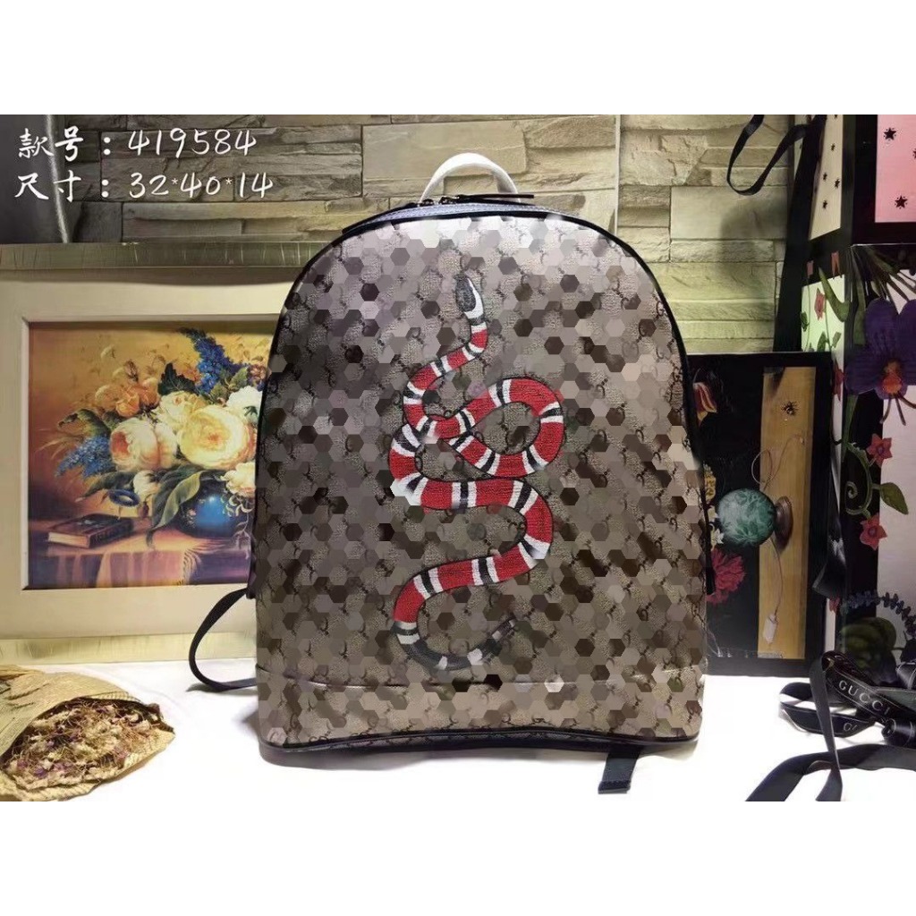 Ransel Pria Motif Ular Tas Punggung Pria Simple & Elegan
