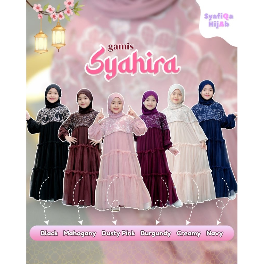 Gamis Syahira by Syafiqa Hijab//Gamis Princess by syafiqa hijab//Gamis Anak Burgundy//Gamis Anak Bro
