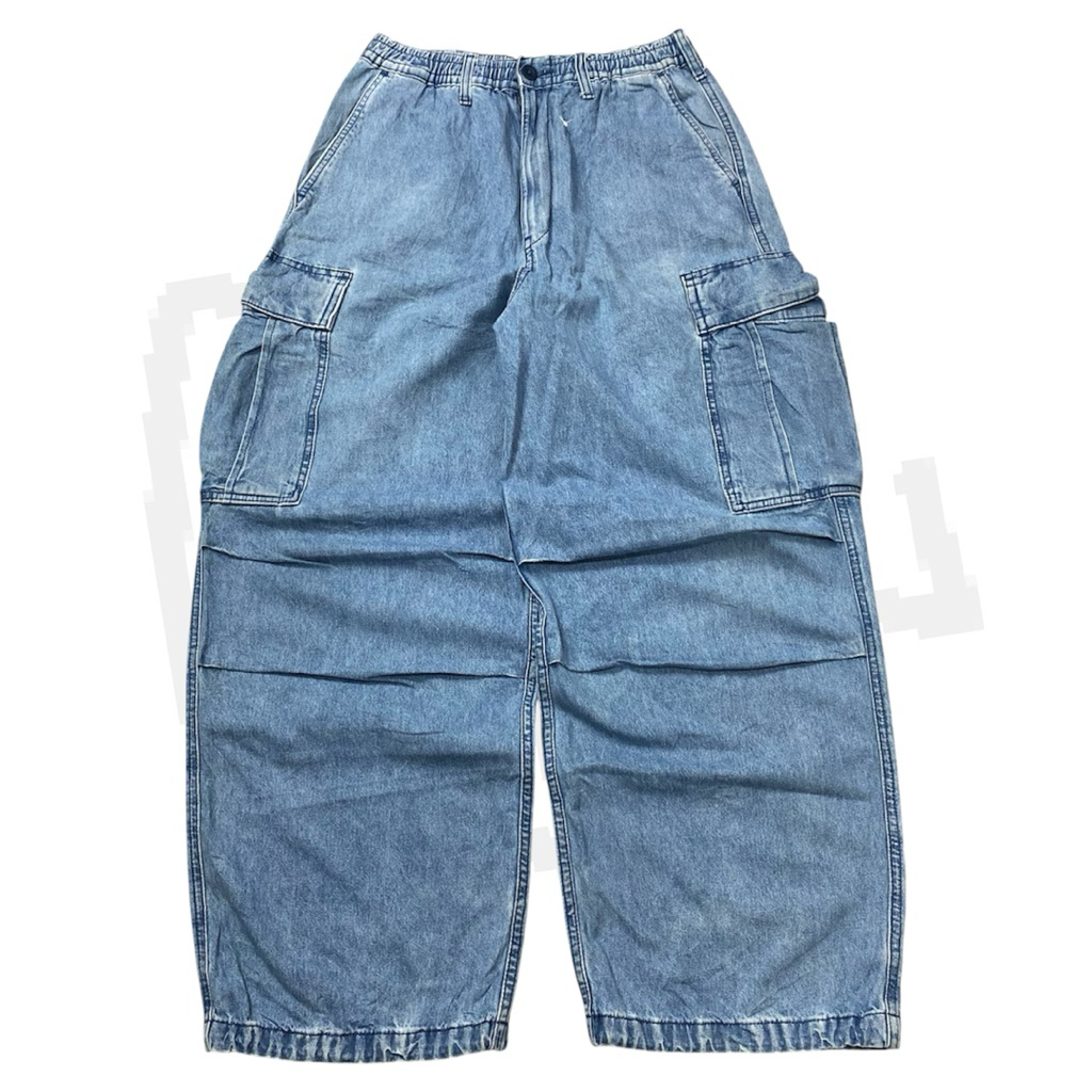 Uniqlo GU super baggy Cargo blue jeans