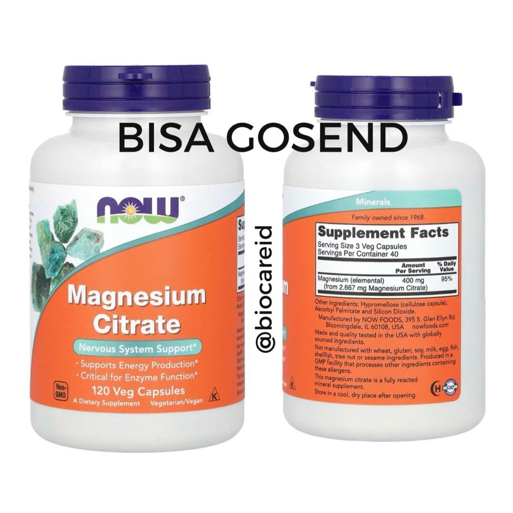 Magnesium Citrate 120 Vegetarian Capsules Magnesium Citrate