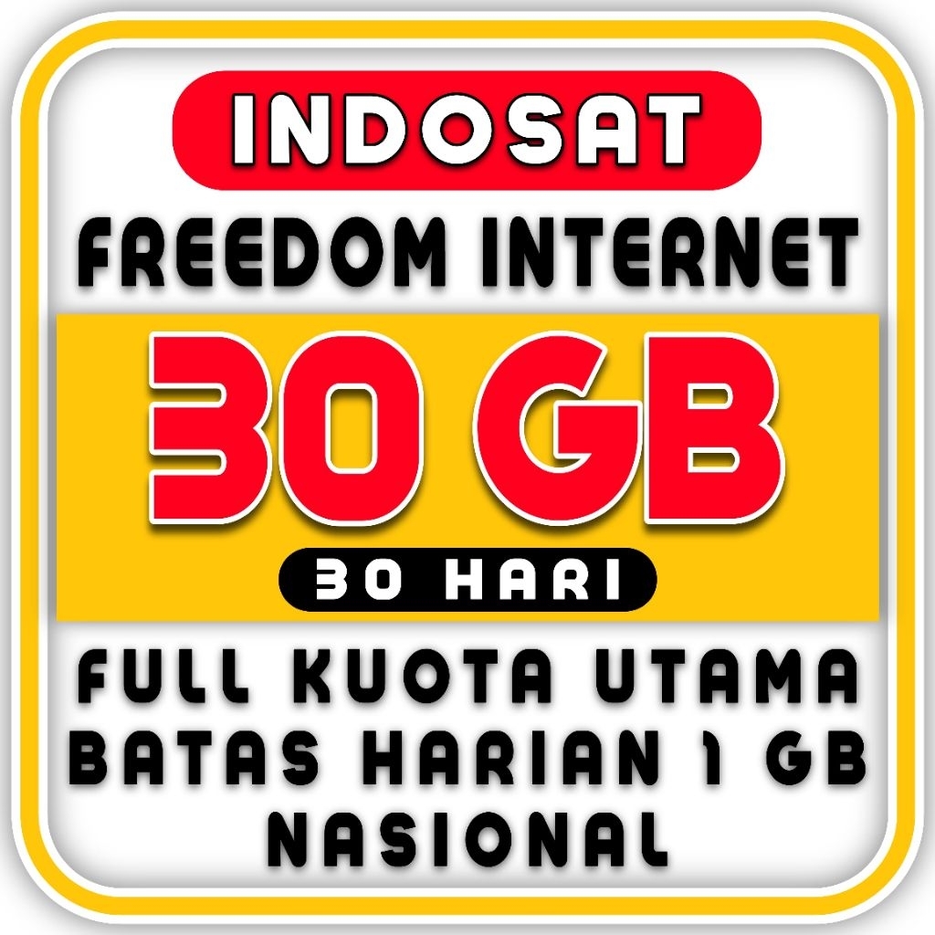 SUPER PROMO KUOTA INDOSAT IM3 FREDOM 30 GB (1GB/HARI) TERMURAH