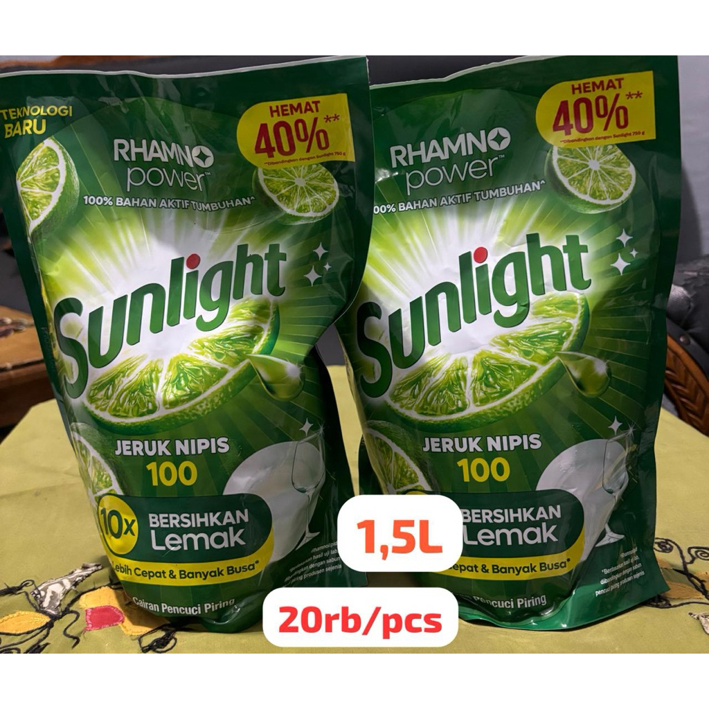 sunlight 1.5 liter bersihkan lemak