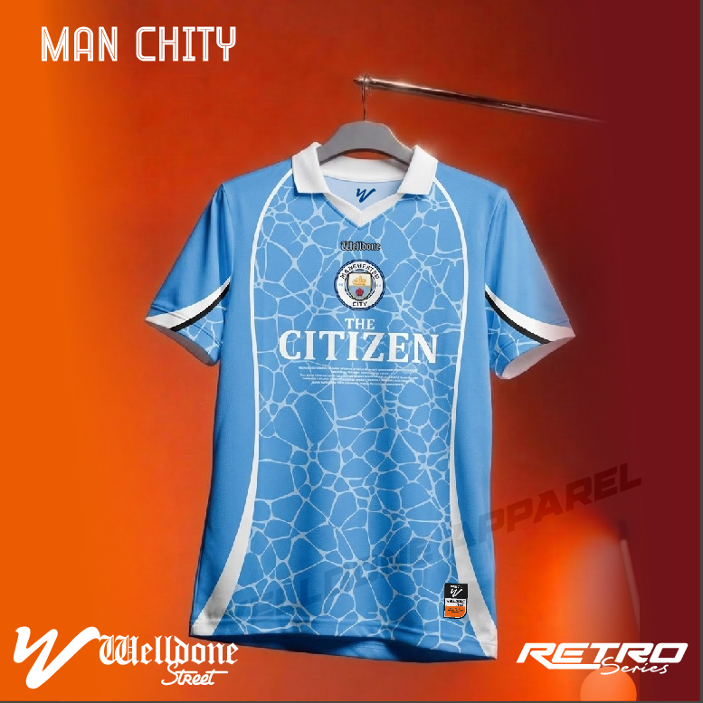 CLUB SERIES  JERSEY RETRO MANCHESTER CITY CITIZEN CLUB / JERSEY BOLA / JERSEY SUPPORTER /JERSEY VINT