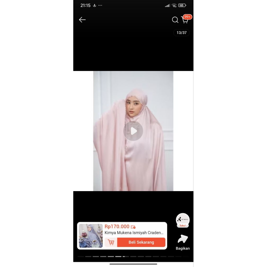 PRELOVED KIMYA || Mukena Ismiyah warna Blush bahan Cradenza Silk || Traveling Friendly