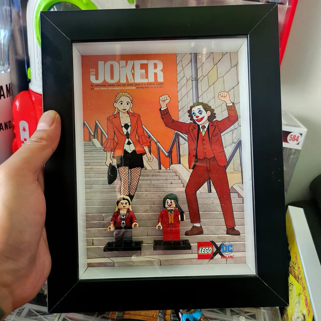 Jual Joker Foile A Deux "madness of two" & Harley Quinn Brick/Lego Frame 3D Wall Art Decor Hiasan Ae