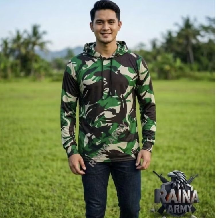 kaos hoodie jersey dryfit hodie lengan panjang loreng tni malvinas