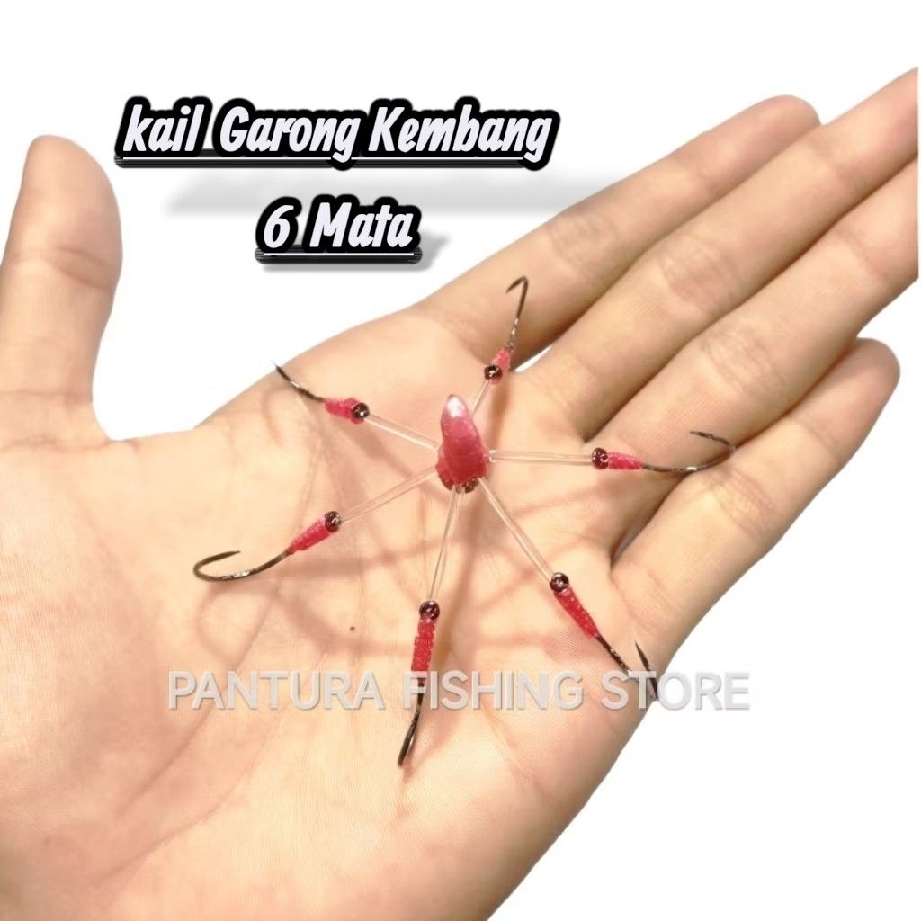 Rakitan Kail Garong Baronang Kembang 6 Mata / Rangkaian Kail Pancing Garong Baronang Matahari Kemban