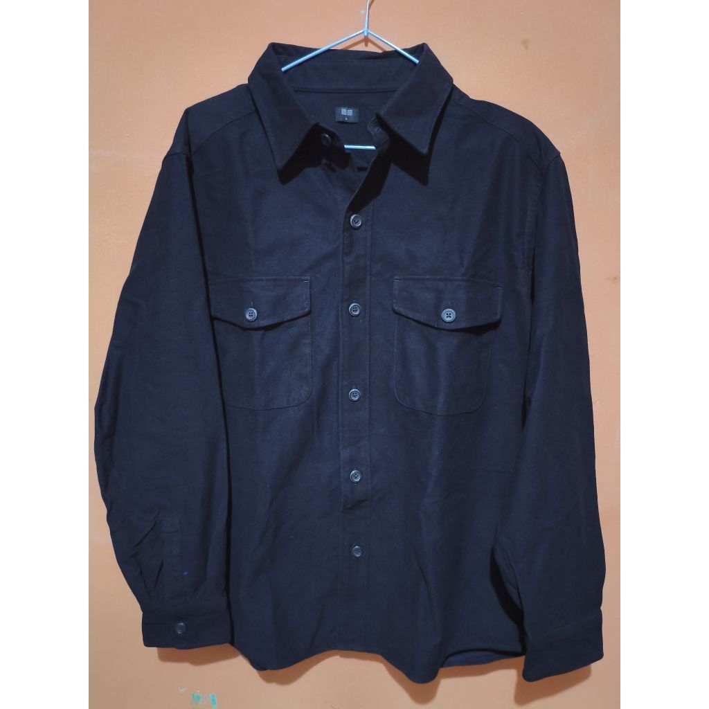 Overshirt Jersey Uniqlo 2 Pocket Black
