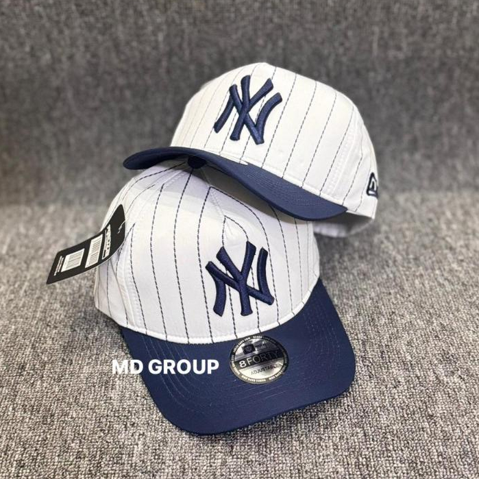 GOODFASH.ID | 297 Topi Baseball Cap Unisex New York Yankees White Navy Blue Motif Salur High Quality