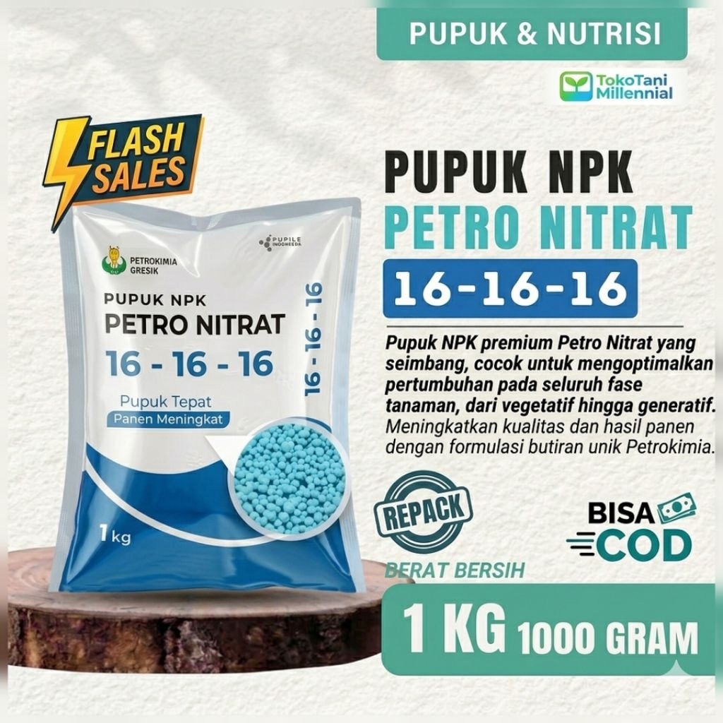 [ BIG PROMO ] Pupuk NPK Petro Nitrat Kemasan 1 KG - Pupuk Tepat Panen Meningkat
