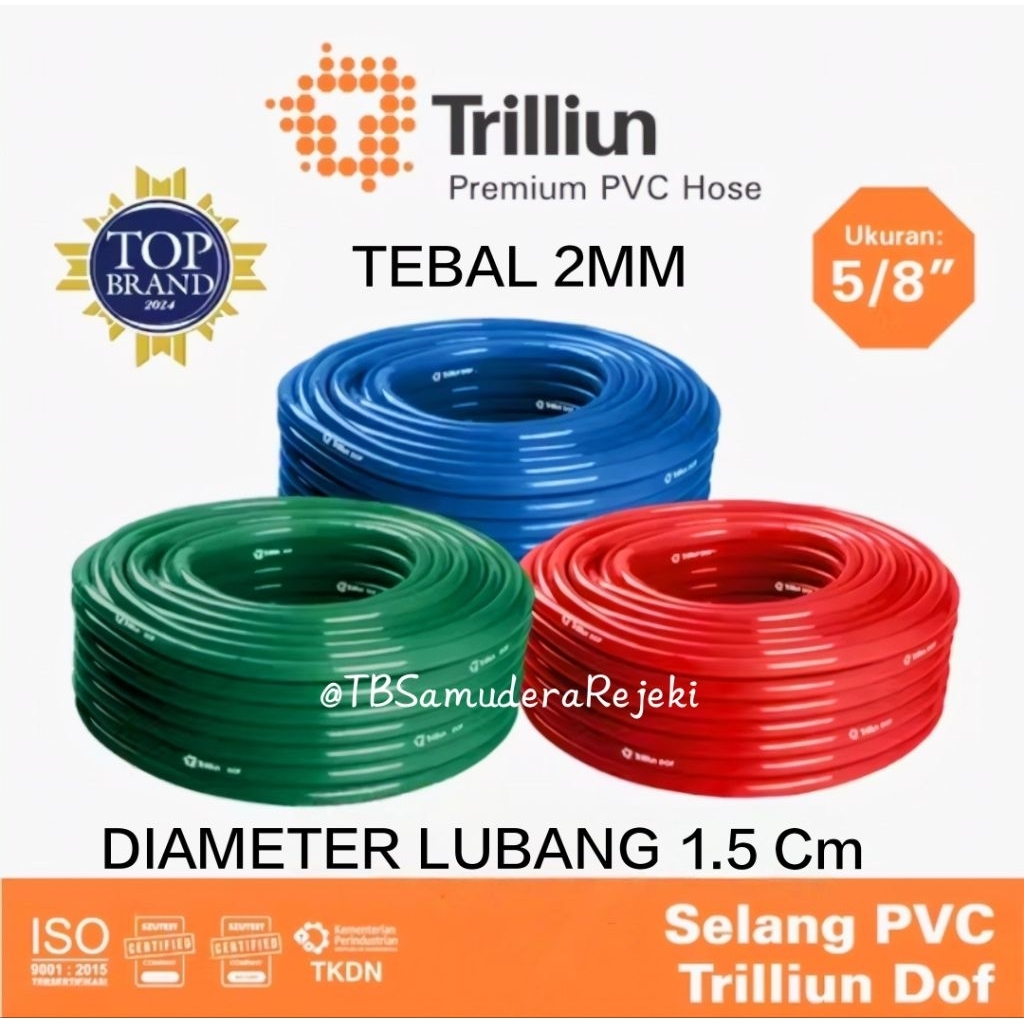 SELANG AIR 5/8 INCH TRILLIUN DOF LENTUR & ELASTIS