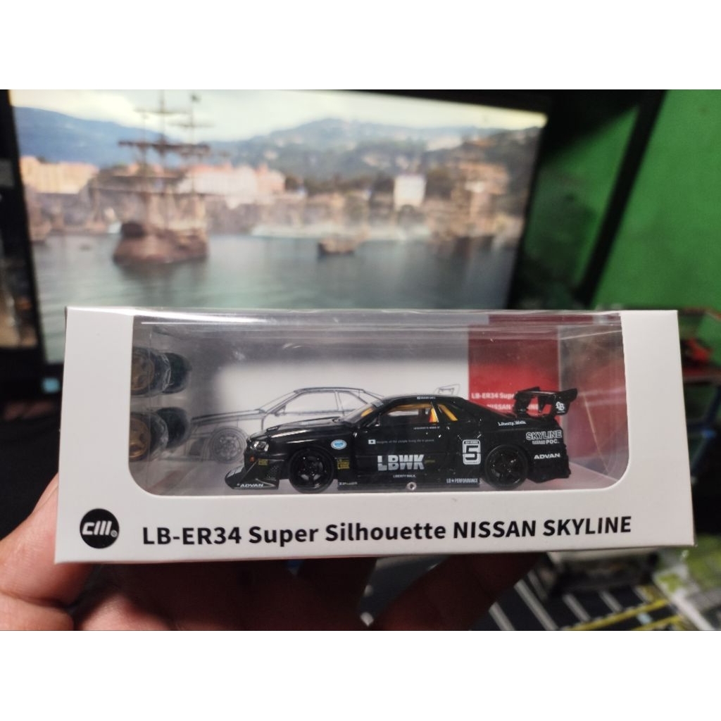 CM Model Nissan Skyline R34 LBWK Black Sealed