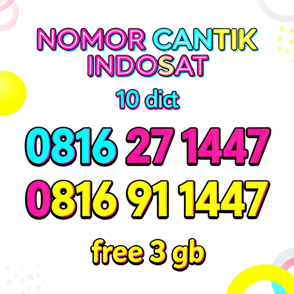 Nomor cantik Indosat 10 digit prabayar