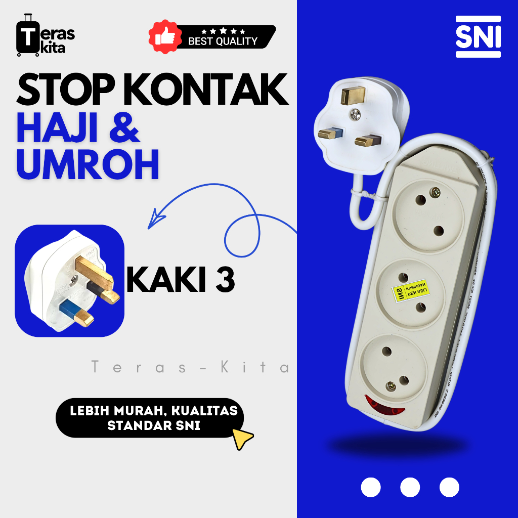 Stop Kontak Colokan Kaki 3 Arab Saudi Umroh dan Haji