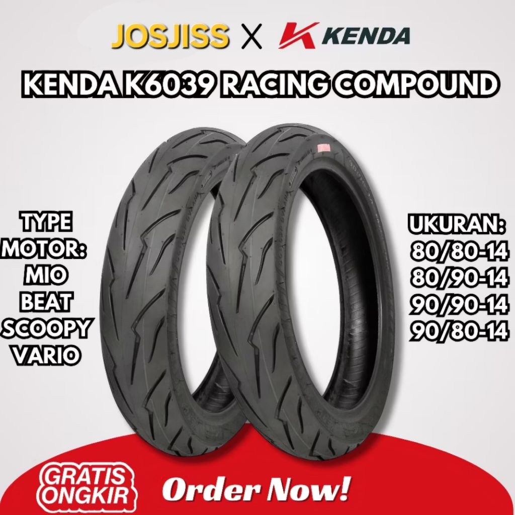 BAN KENDA RACING COMPOUND TUBELESS (K6039) 80/80, 80/90, 90/90, 90/80 RING 14