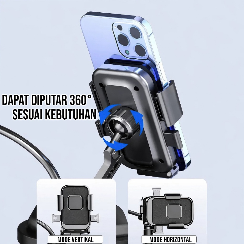 TERBARU HOLDER HP MOTOR UNIVERSAL PENJEPIT HP STANG MOTOR ANTI GOYANG HOLDER UNTUK STANG MOTOR