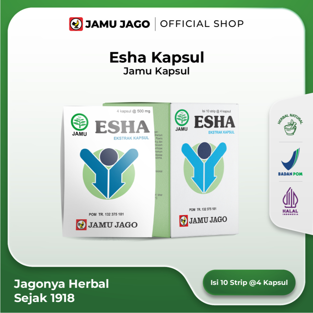 Esha Jamu Kapsul Membantu Memelihara Kesehatan dan Stamina Pria By Jamu Jago