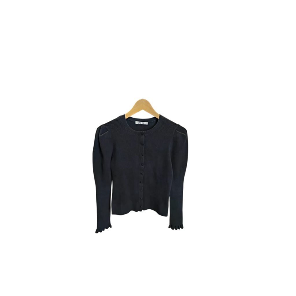 Snidel Black Puff Knit Top
