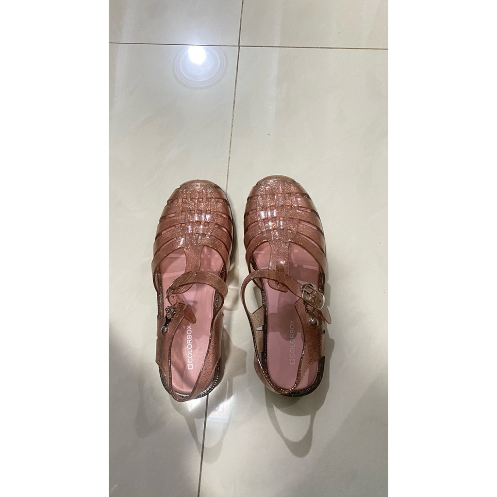 Preloved Colorbox Jelly Sandal Glitter like new.