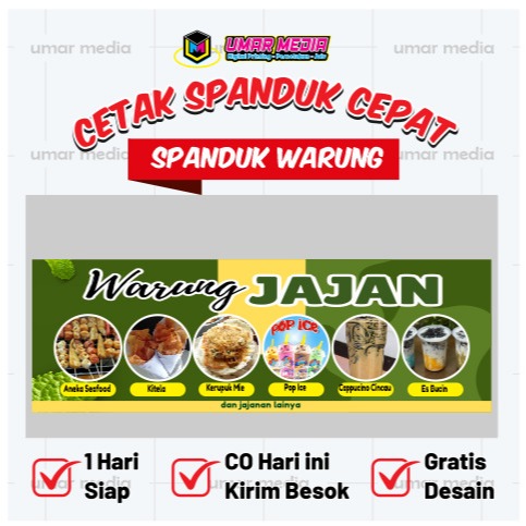 Banner Cepat Spanduk Warung Makan Flexy | Banner Warung Custom Outdoor Tahan Hujan & Panas