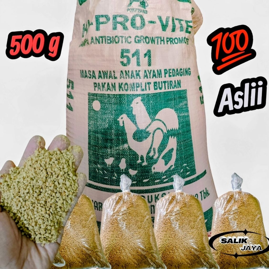 Pur ayam 511 asli | pakan ayam 1kg | pakan anak ayam