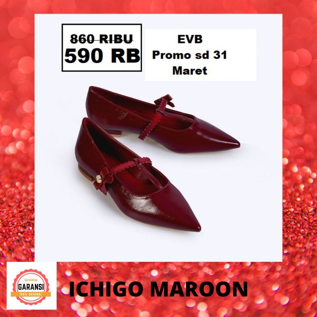 Sepatu wanita EVB flat shoes seri ICHIGO sale original 100%