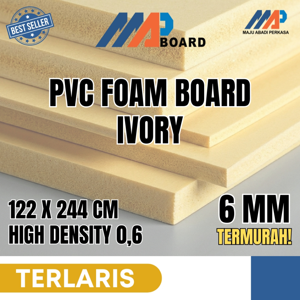 Lembaran PVC Foam Board Hitam Keras | 6mm Ukuran 122x244