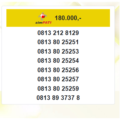 nomor cantik 11 digit simpati telkomsel  seri abab 2525 3737 be326