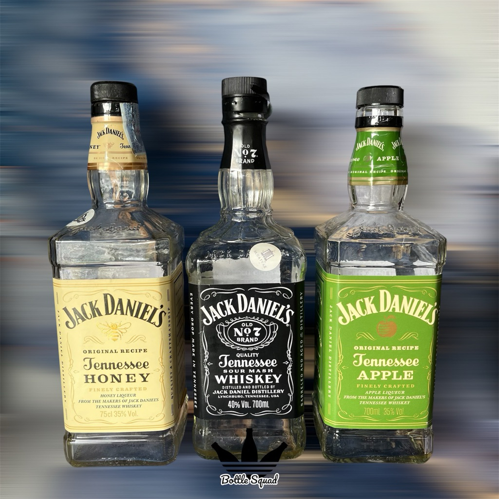 Botol kosong botol bekas Jack Daniels cocok untuk pajangan kamar, dekorasi minibar, koleksi pribadi