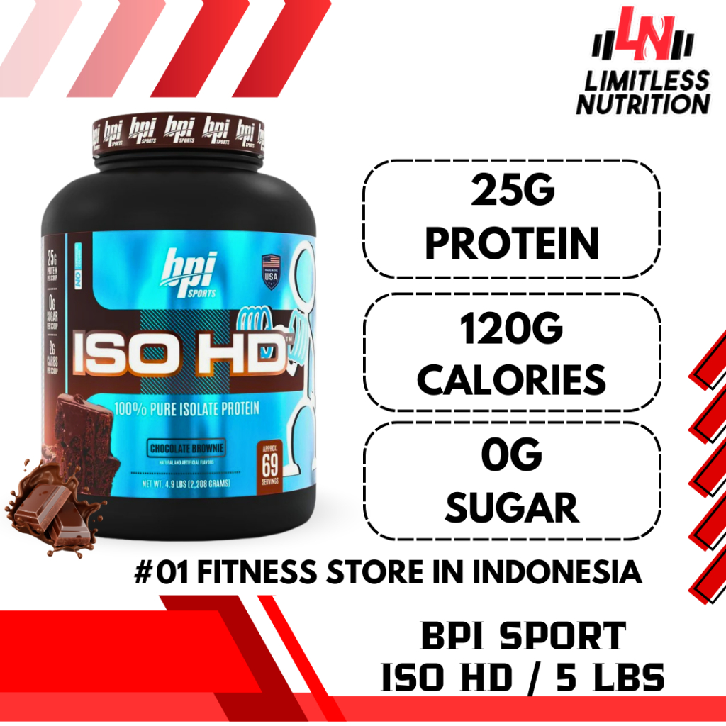 Bpi Sports USA ISO HD 5Lbs - Pure Whey Protein isolate Susu protein untuk Cutting Protein Isolate Im