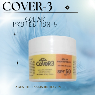 cover-3 solar protection 5 spf 50 niacinamide #sunblock jerawat dan bekas jerawat