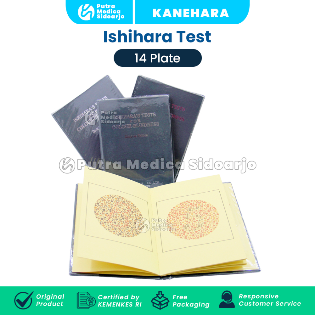Kanehara Ishihara Test 14 Plates / Buku Tes Mata Buta Warna / Huruf Tokek / Isihara Colour Blindness