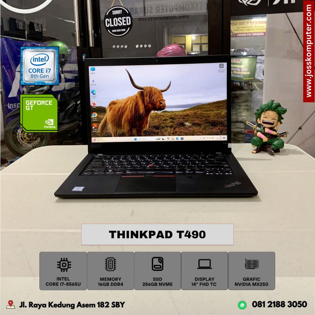 Laptop Workstation Lenovo Thinkpad T490 Intel Core i7-8565U 16GB SSD 256GB Nvidia MX250 Touchscreen