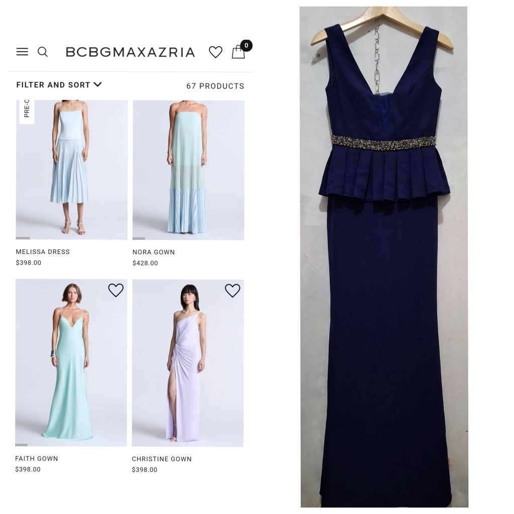 Longdress navy BCBG MAXAZRIA