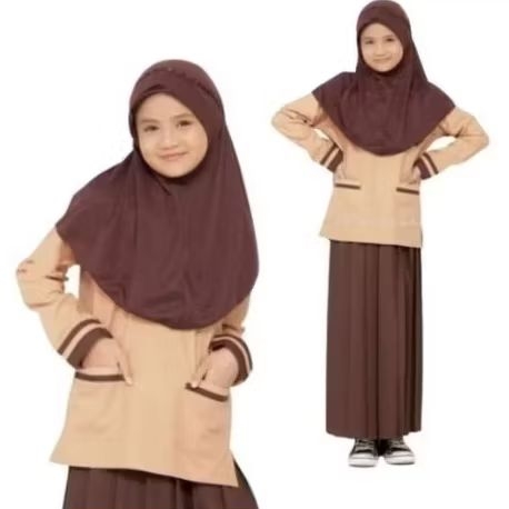 Baju Pramuka Siaga / Seragam Sekolah / Coklat Susu / Kopi Susu / Kain Oxford / Merk Dona Jaya / Panj