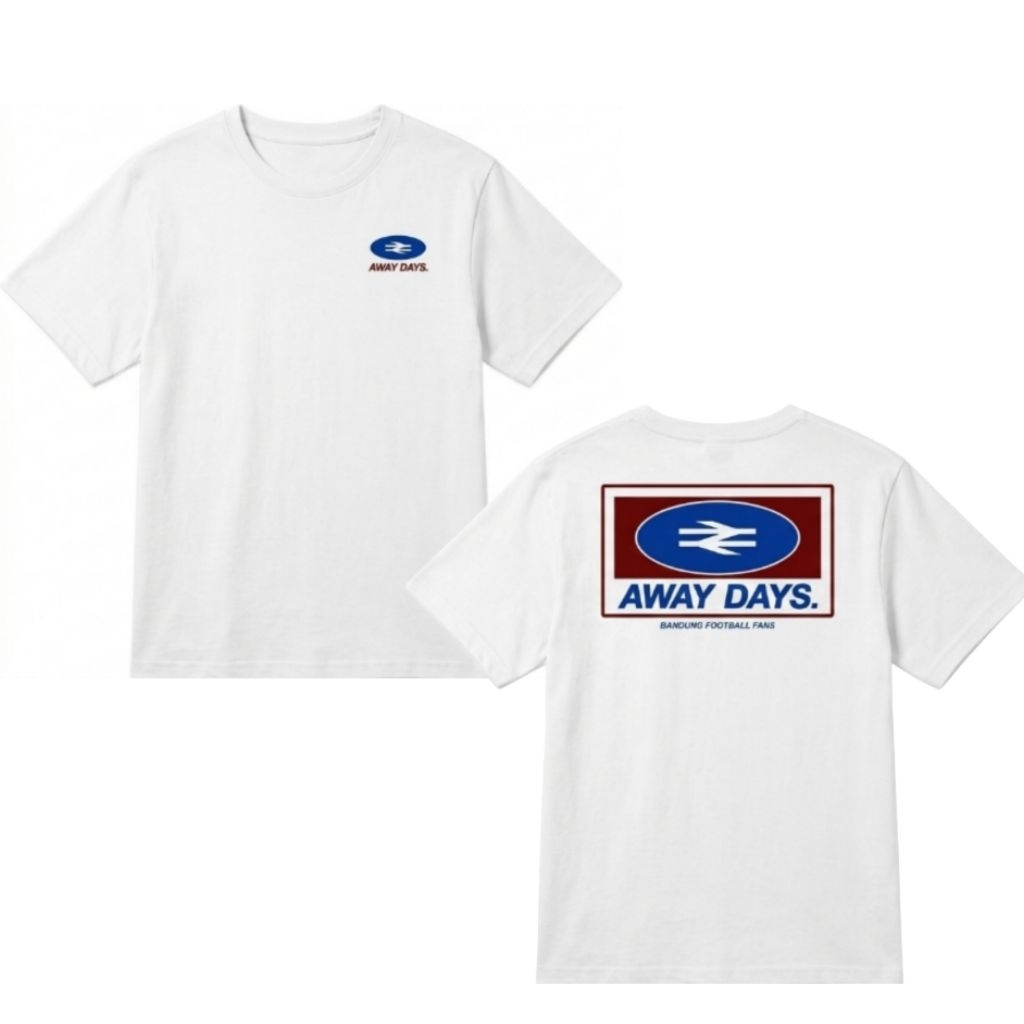 T-Shirt Kaos AWAY DAYS - Bandung Football Fans T-Shirt (White Edition)