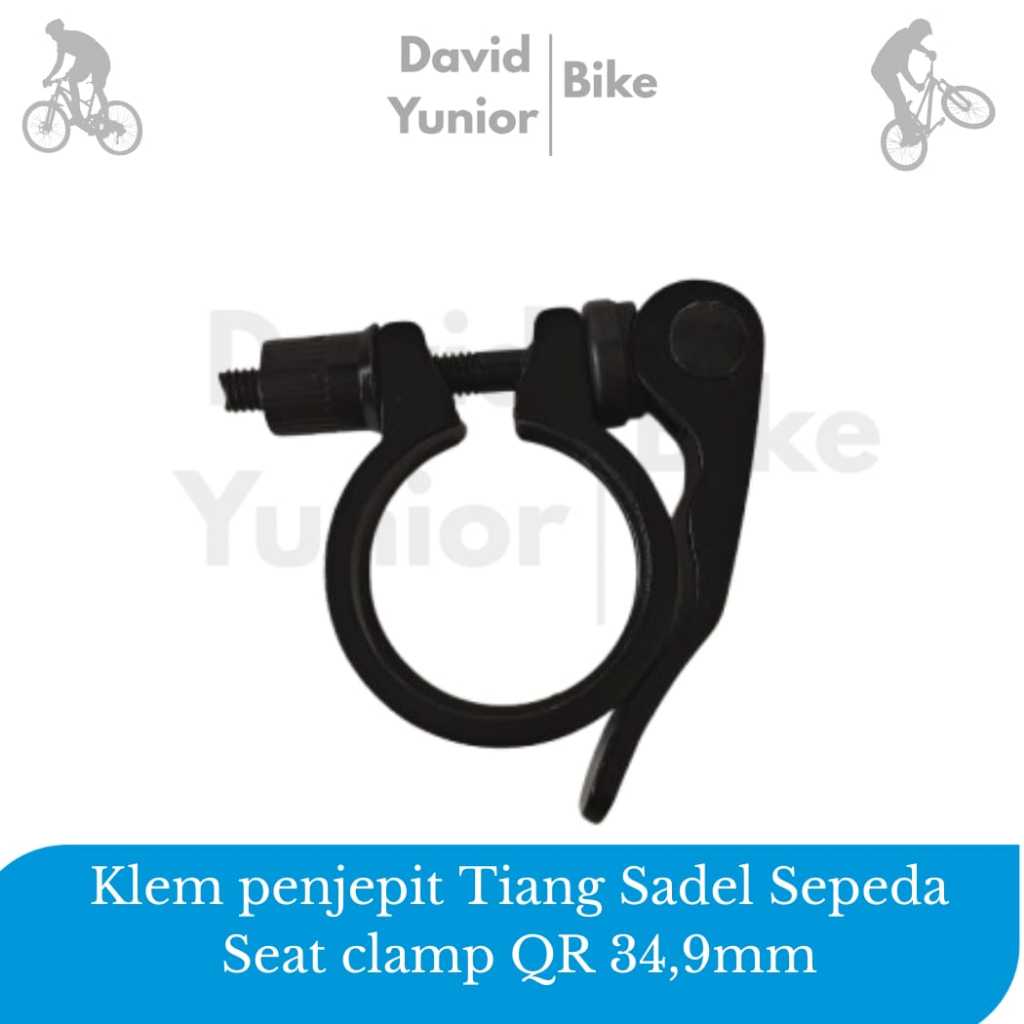 Seat clamp Alloy HITAM QR 34.9 untuk seatpost 30.4 - 31.8 sepeda MTB, lipat