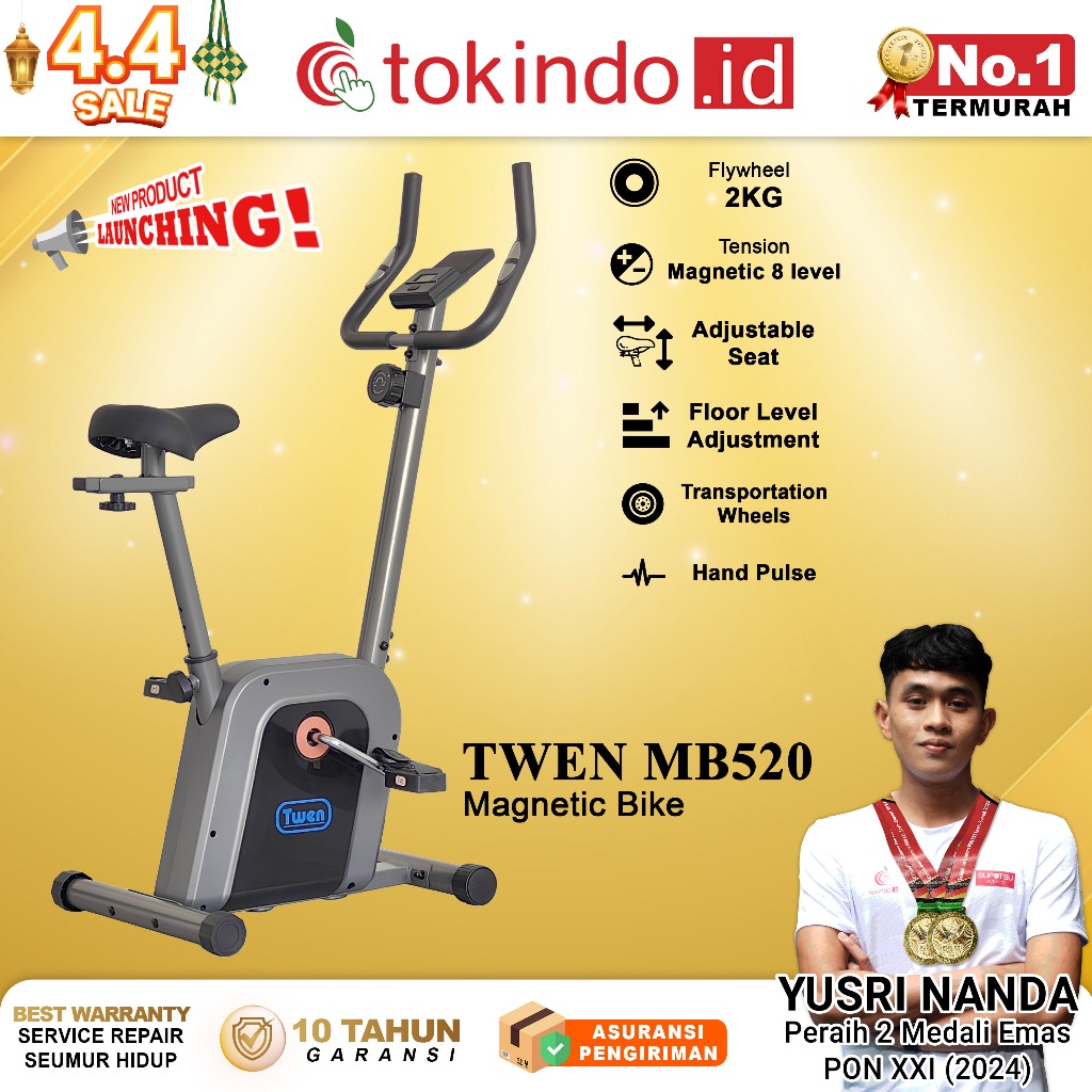 TWEN MB520 Alat Fitness Sepeda Statis Magnetic Bike