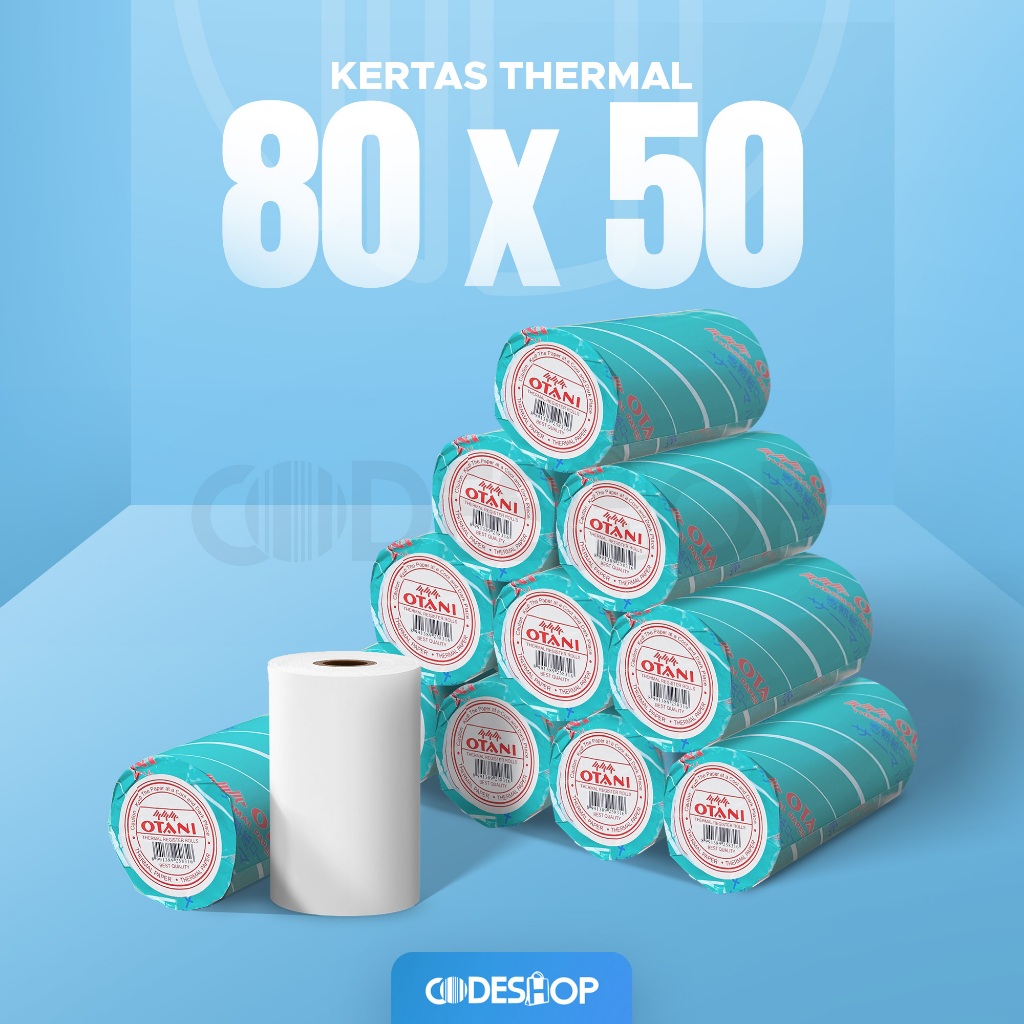Kertas Roll Thermal 80x50 mm Otani Struk Paper Termal Cetak Hitam Printer Bluetooth Mesin Kasir 80mm