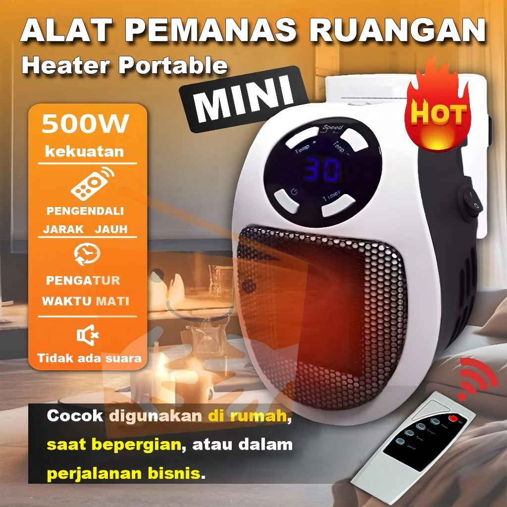 Heater Portable Alat pemanas Ruangan /Alat penghangat Suhu Ruangan Premium