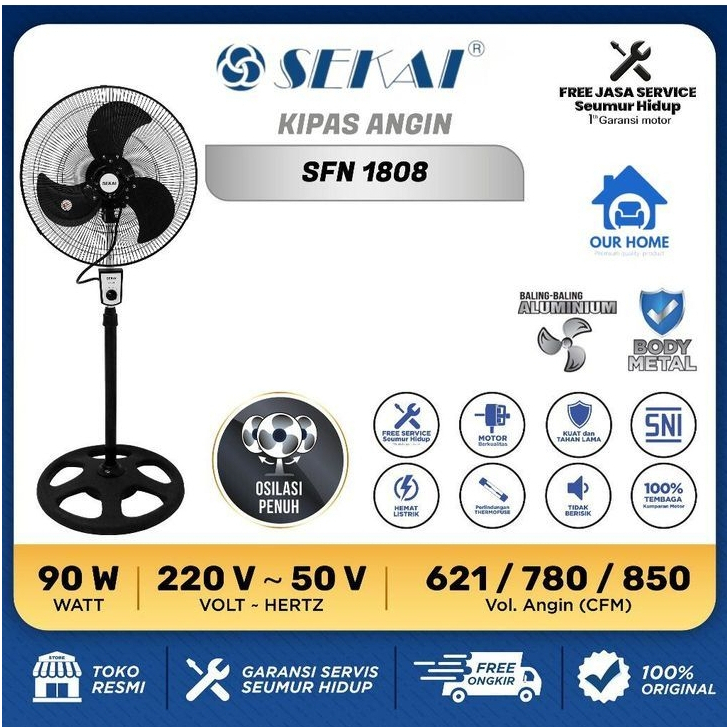 Kipas Angin Berdiri 18 inch SEKAI / STAND FAN SEKAI SFN-1808