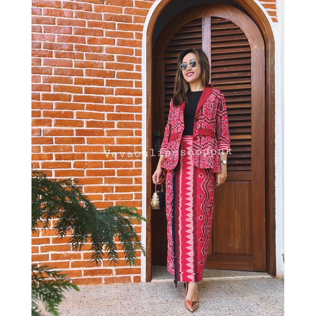 ETNIK TENUN ONE SET BLAZER & ROK PANJANG TENUN