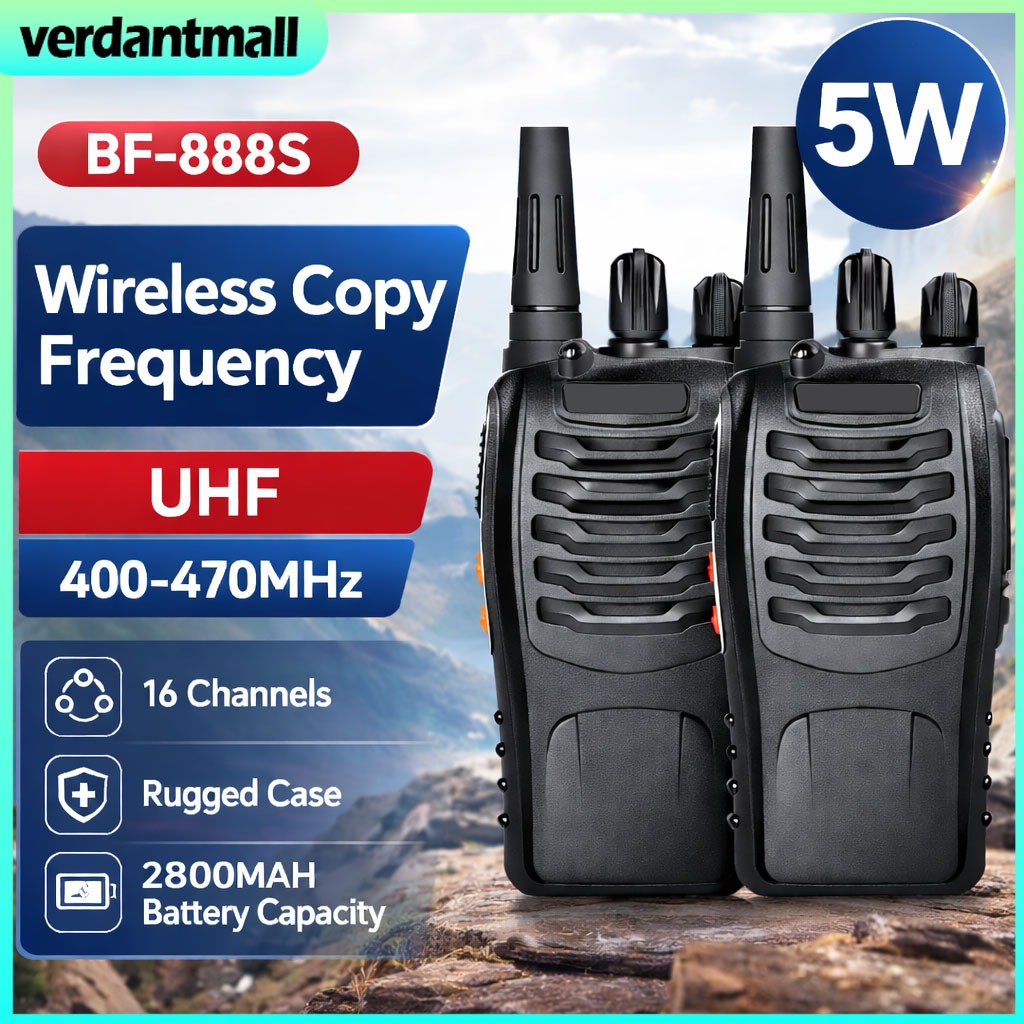 [COD] HT 888S Walkie Talkie 2PCS UHF Handy Talky Jarak 10KM Portable With Charger Headset