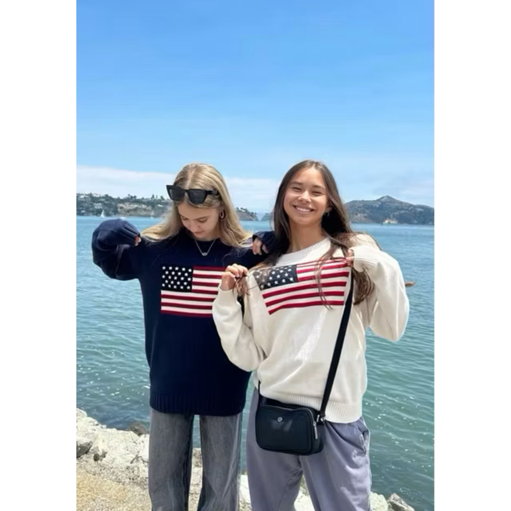READY Brandy Melville Nico American Flag Sweater