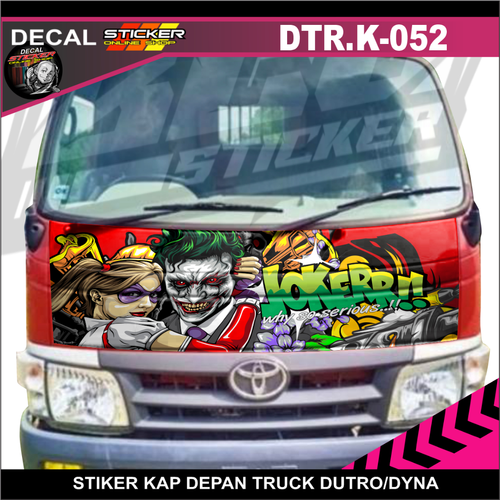 STIKER MOBIL TRUCK DYNA DUTRO DECAL PRINT KAP DEPAN VARIASI CUSTOM KEREN