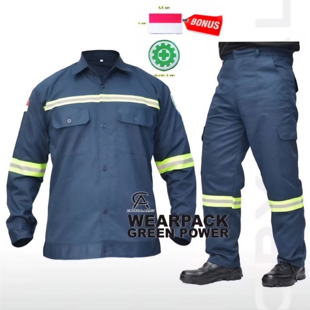 Setelan Wearpack Safety Baju Safety K3 Bengkel Proyek Seragam Kerja Wearpack Safety Baju dan celana