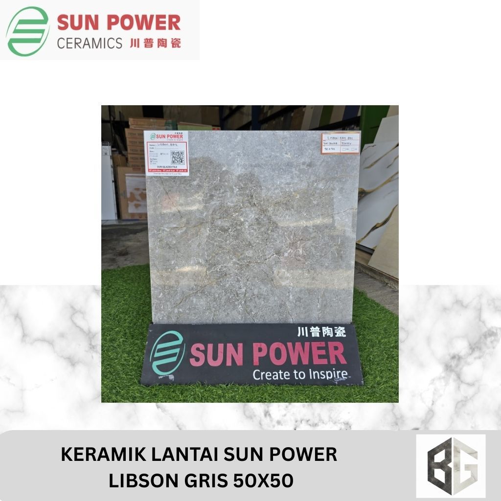KERAMIK LANTAI SUN POWER Libson Gris 50x50